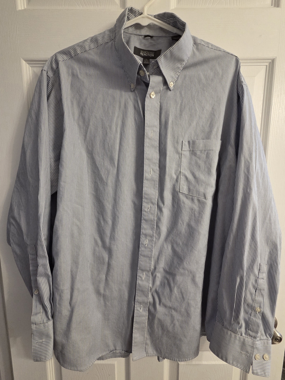 Kenneth Cole Blue Pinstripe Button-Down Dress Shirt